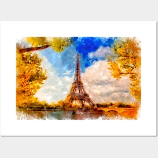 Autumn in Paris / I Love France / Watercolor Great Souvenir Posters and Art